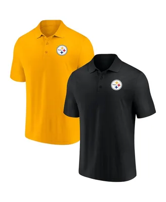 Men's Fanatics Black and Gold Pittsburgh Steelers Home and Away 2-Pack Polo Shirt Set