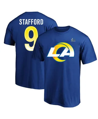 Men's Fanatics Matthew Stafford Royal Los Angeles Rams Super Bowl Lvi Big Tall Name Number T-shirt