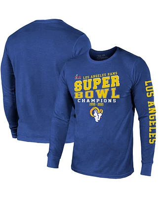 Men's Majestic Threads Royal Los Angeles Rams 2-Time Super Bowl Champions Loudmouth Long Sleeve T-shirt