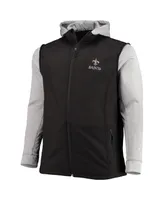 Men's Dunbrooke Black and Gray New Orleans Saints Big Tall Alpha Full-Zip Hoodie Jacket