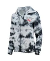 Women's New Era Black Tampa Bay Buccaneers Tie-Dye Fleece Full-Zip Hoodie