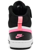 Nike Little Girls Court Borough Mid 2 Adjustable Strap Closure Casual Sneakers from Finish Line