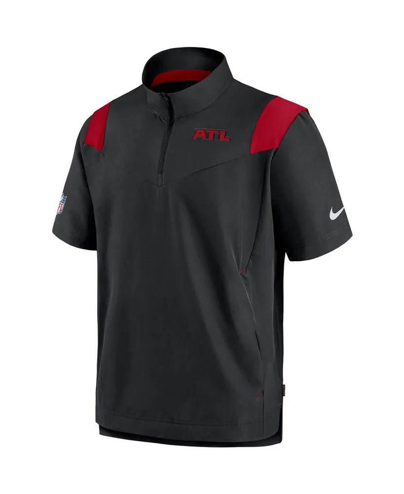 Men's Nike Black Atlanta Falcons Sideline Coaches Short Sleeve Quarter-Zip Jacket