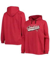 Women's Fanatics Cardinal Arizona Cardinals Plus First Contact Raglan Pullover Hoodie