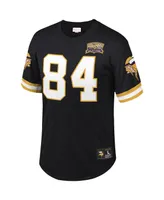 Men's Mitchell & Ness Randy Moss Black Minnesota Vikings Retired Player Name and Number Mesh Top