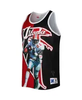 Men's Mitchell & Ness Deion Sanders Red, Black Atlanta Falcons Retired Player Graphic Tank Top