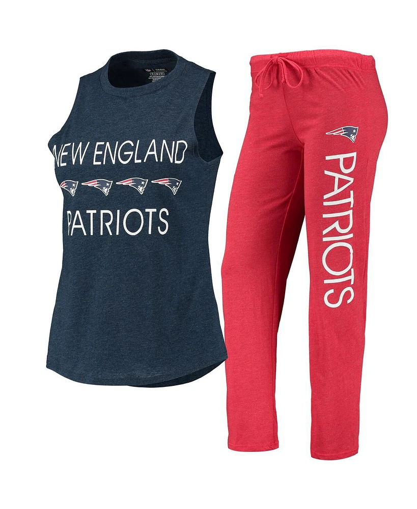 Women's Concepts Sport Red, Navy New England Patriots Muscle Tank Top and Pants Sleep Set