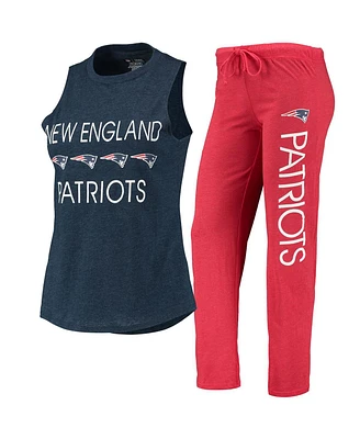 Women's Concepts Sport Red, Navy New England Patriots Muscle Tank Top and Pants Sleep Set