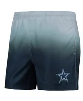 Men's Foco Gray and Navy Dallas Cowboys Dip-Dye Swim Shorts