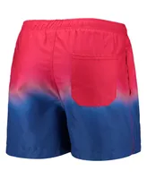 Men's Foco Red, Royal New England Patriots Retro Dip-Dye Swim Shorts