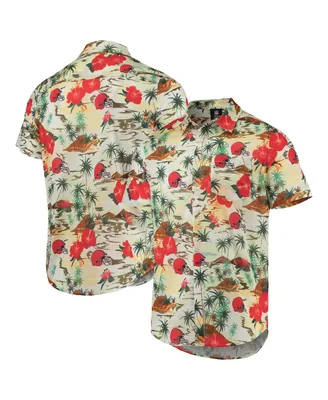 Men's Foco Cream Cleveland Browns Paradise Floral Button-Up Shirt