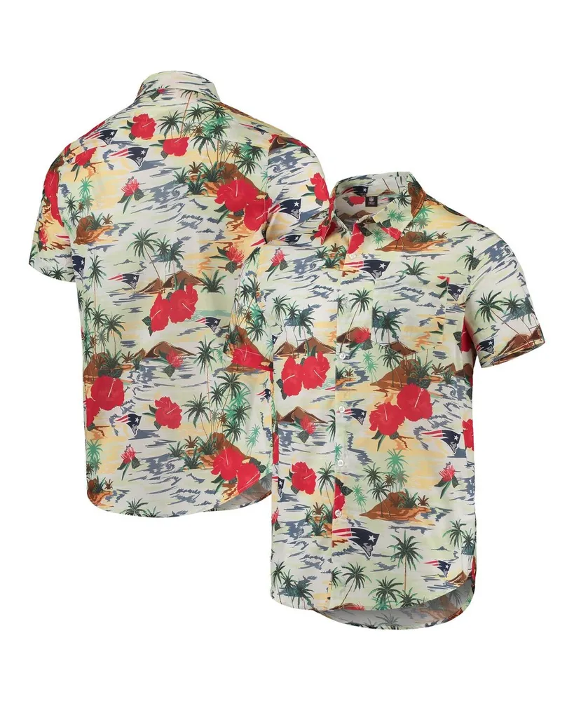 Men's Foco Cream New England Patriots Paradise Floral Button-Up Shirt