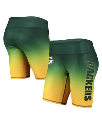 Women's Foco Green Green Bay Packers Gradient Biker Shorts