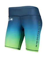 Women's Foco College Navy Seattle Seahawks Gradient Biker Shorts