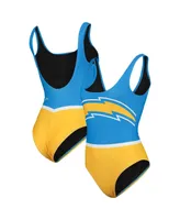 Women's Foco Powder Blue Los Angeles Chargers Team One-Piece Swimsuit