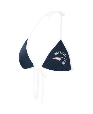 Women's G-iii 4Her by Carl Banks Navy New England Patriots Perfect Match Bikini Top