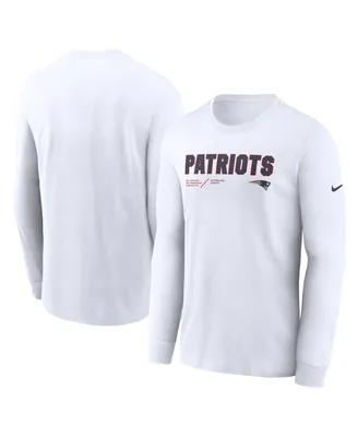 Men's Nike White New England Patriots Infograph Lock Up Performance Long Sleeve T-shirt