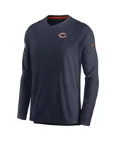 Men's Nike Navy Chicago Bears 2022 Sideline Coach Chevron Lock Up Performance Long Sleeve V-Neck T-shirt