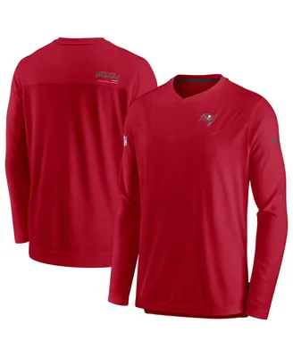 Men's Nike Red Tampa Bay Buccaneers 2022 Sideline Coach Chevron Lock Up Performance Long Sleeve T-shirt