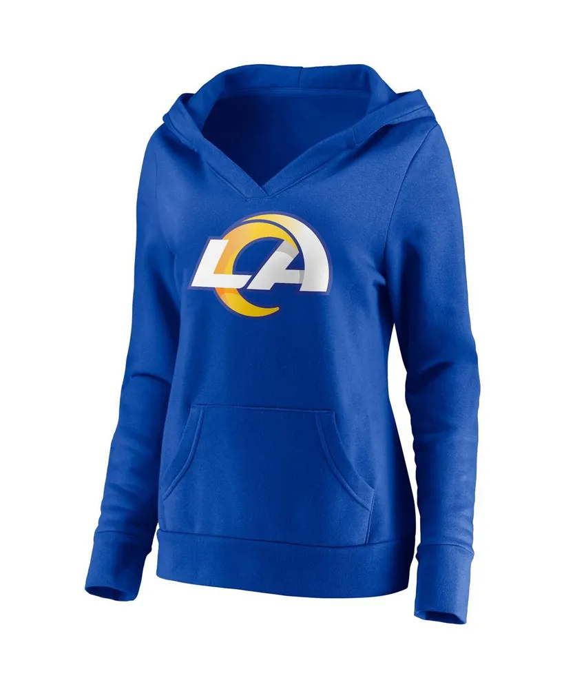 Women's Fanatics Matthew Stafford Royal Los Angeles Rams Player Icon Name and Number V-Neck Pullover Hoodie