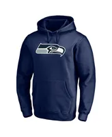 Men's Fanatics Dk Metcalf Navy Seattle Seahawks Player Icon Name and Number Fitted Pullover Hoodie