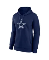 Women's Fanatics Dak Prescott Navy Dallas Cowboys Player Icon Name and Number V-Neck Pullover Hoodie