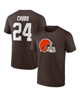 Men's Fanatics Nick Chubb Brown Cleveland Browns Player Icon Name and Number T-shirt