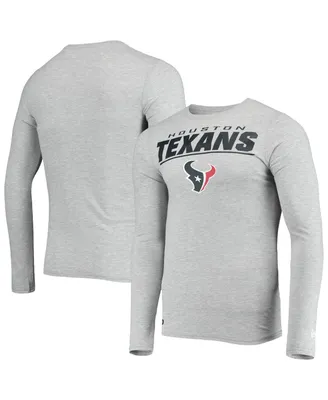Men's New Era Heathered Gray Houston Texans Combine Authentic Stated Long Sleeve T-shirt