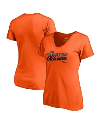 Women's Fanatics Orange Denver Broncos ReUnited In Orange V-Neck T-shirt