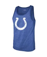 Men's Majestic Threads Jonathan Taylor Heathered Royal Indianapolis Colts Player Name and Number Tri-Blend Tank Top