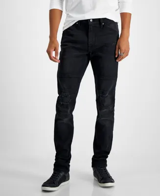 Guess Men's Eco Slim Tapered Moto Fit Jeans