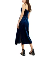 Taylor Petite Cowl-Neck Sleeveless Midi Velvet Dress