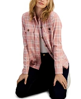 Tommy Hilfiger Women's Collared Plaid Shirt Jacket - Hillside