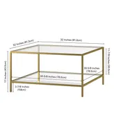 Hudson & Canal Sivil Square Wide Coffee Table, 32''