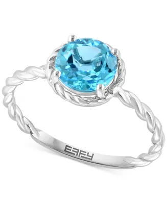 Effy Blue Topaz Rope-Framed Ring (1-1/2 ct. t.w.) in Sterling Silver
