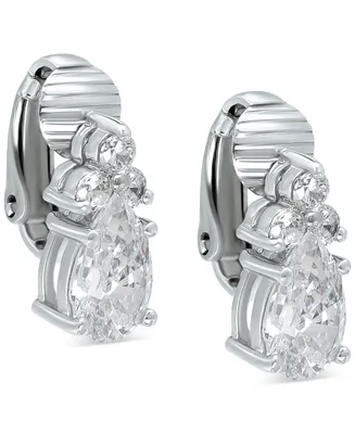 Giani Bernini Cubic Zirconia Pear-Shape Clip-On Stud Earrings, Created for Macy's