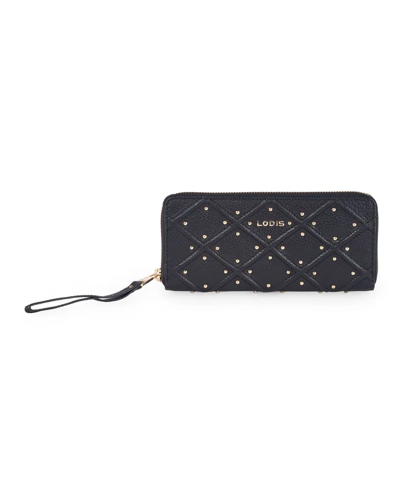 Lodis Women's Aria Accordian Zip Around Wallet with Studs