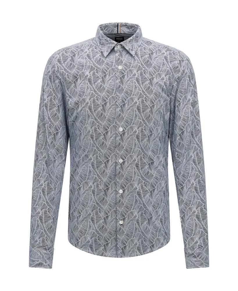 Hugo by Hugo Boss Men's Slim-Fit Leaf-Print Shirt