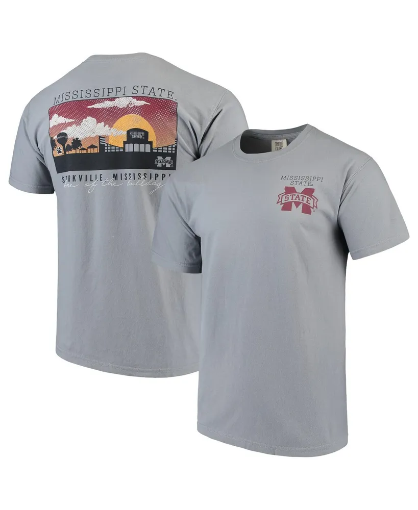 Men's Gray Mississippi State Bulldogs Comfort Colors Campus Scenery T-shirt