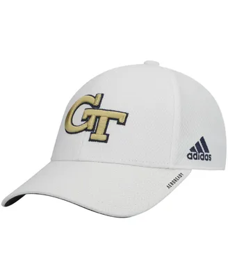 Men's adidas White Georgia Tech Yellow Jackets 2021 Sideline Coaches Aeroready Flex Hat
