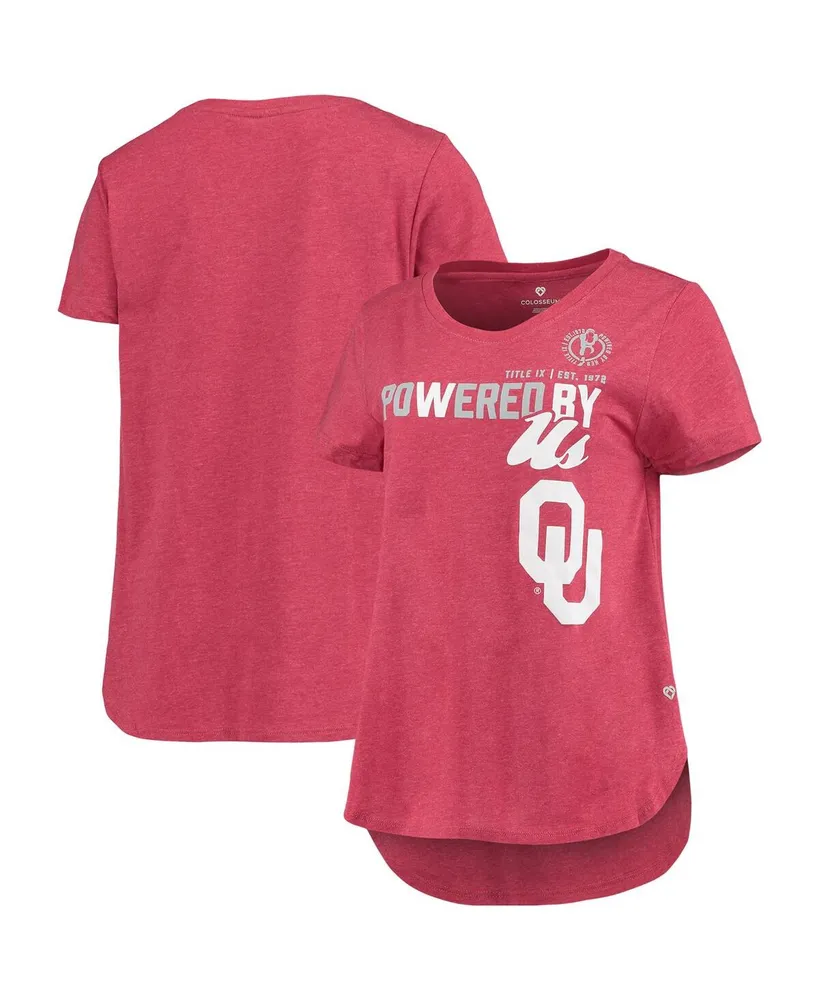 Women's Colosseum Heathered Crimson Oklahoma Sooners PoWered By Title Ix T-shirt