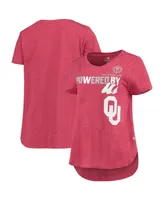 Women's Colosseum Heathered Crimson Oklahoma Sooners PoWered By Title Ix T-shirt