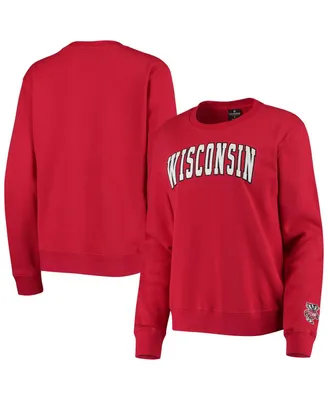 Women's Colosseum Red Wisconsin Badgers Campanile Pullover Sweatshirt