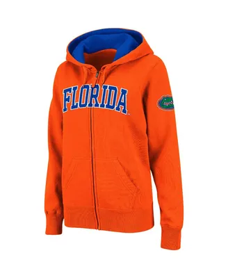 Women's Colosseum Orange Florida Gators Arched Name Full-Zip Hoodie