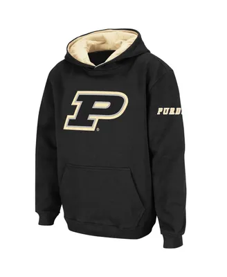 Big Boys Stadium Athletic Black Purdue Boilermakers Logo Pullover Hoodie