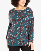 Avenue Plus Soft Touch Floral Top