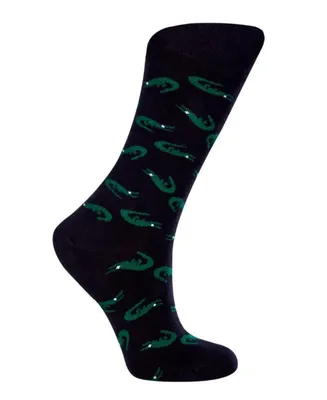 Love Sock Company Women's Alligator W-Cotton Novelty Crew Socks with Seamless Toe Design, Pack of 1