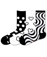 Love Sock Company Women's Denver Gift Box of Cotton Seamless Toe Premium Colorful Fun Patterned Crew Socks, Pack of 3