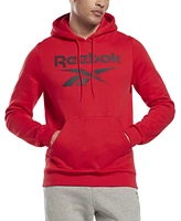 Reebok Men's Identity Classic-Fit Stacked Logo-Print Fleece Hoodie