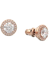 Swarovski Silver-Tone Constella Pave Button Earrings